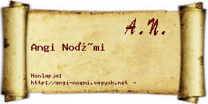 Angi Noémi névjegykártya
