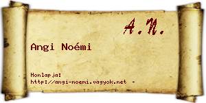 Angi Noémi névjegykártya